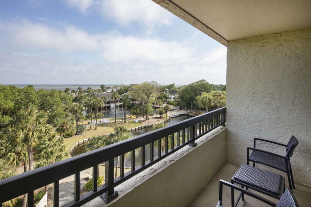 Balcony with serene views of lush landscapes.