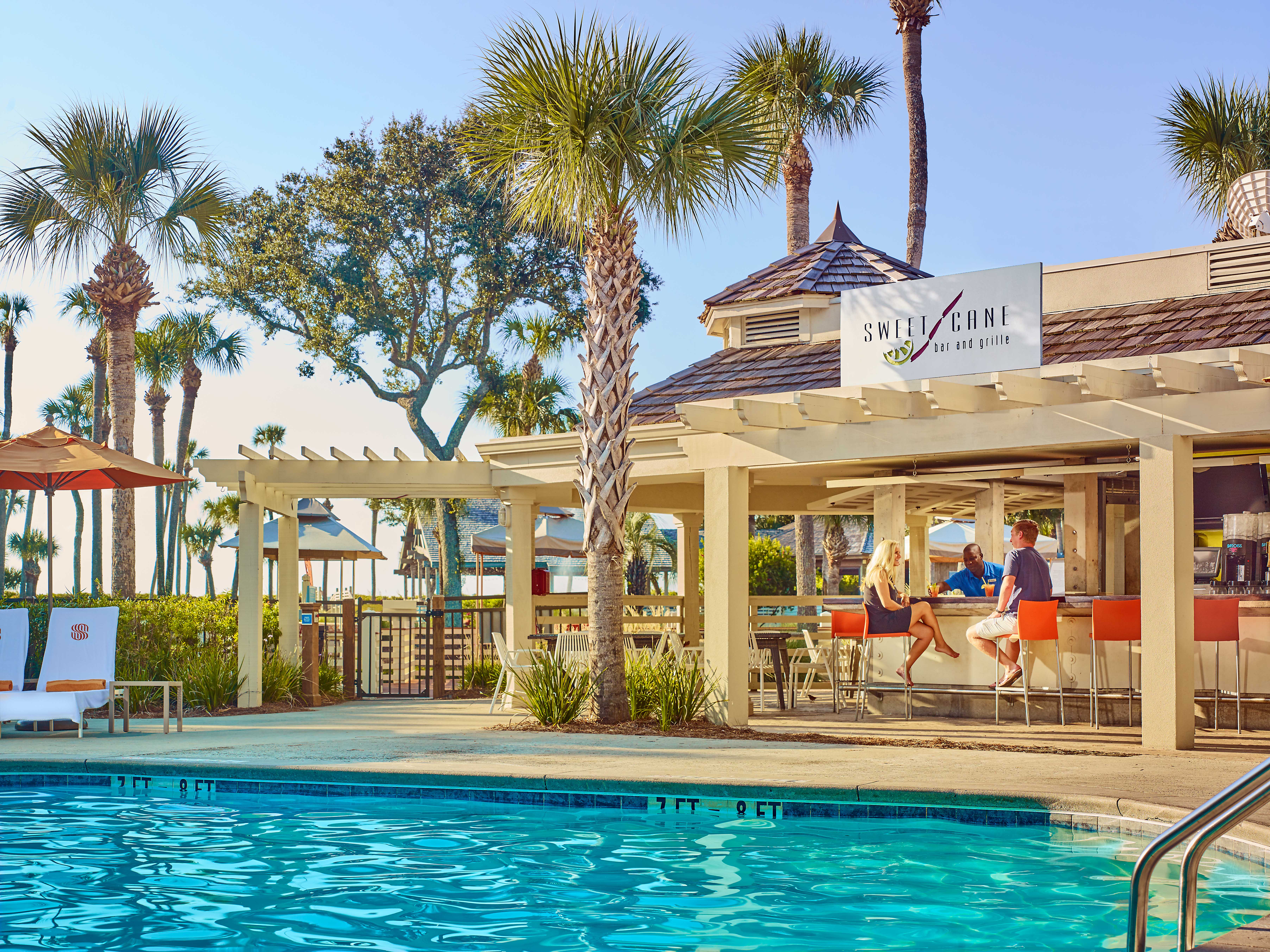 Outdoor pool and bar at the Hotel.