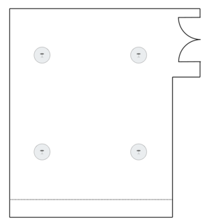 Meeting room layout with evenly spaced circular tables.