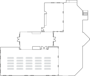 Theater-style seating layout for presentations.